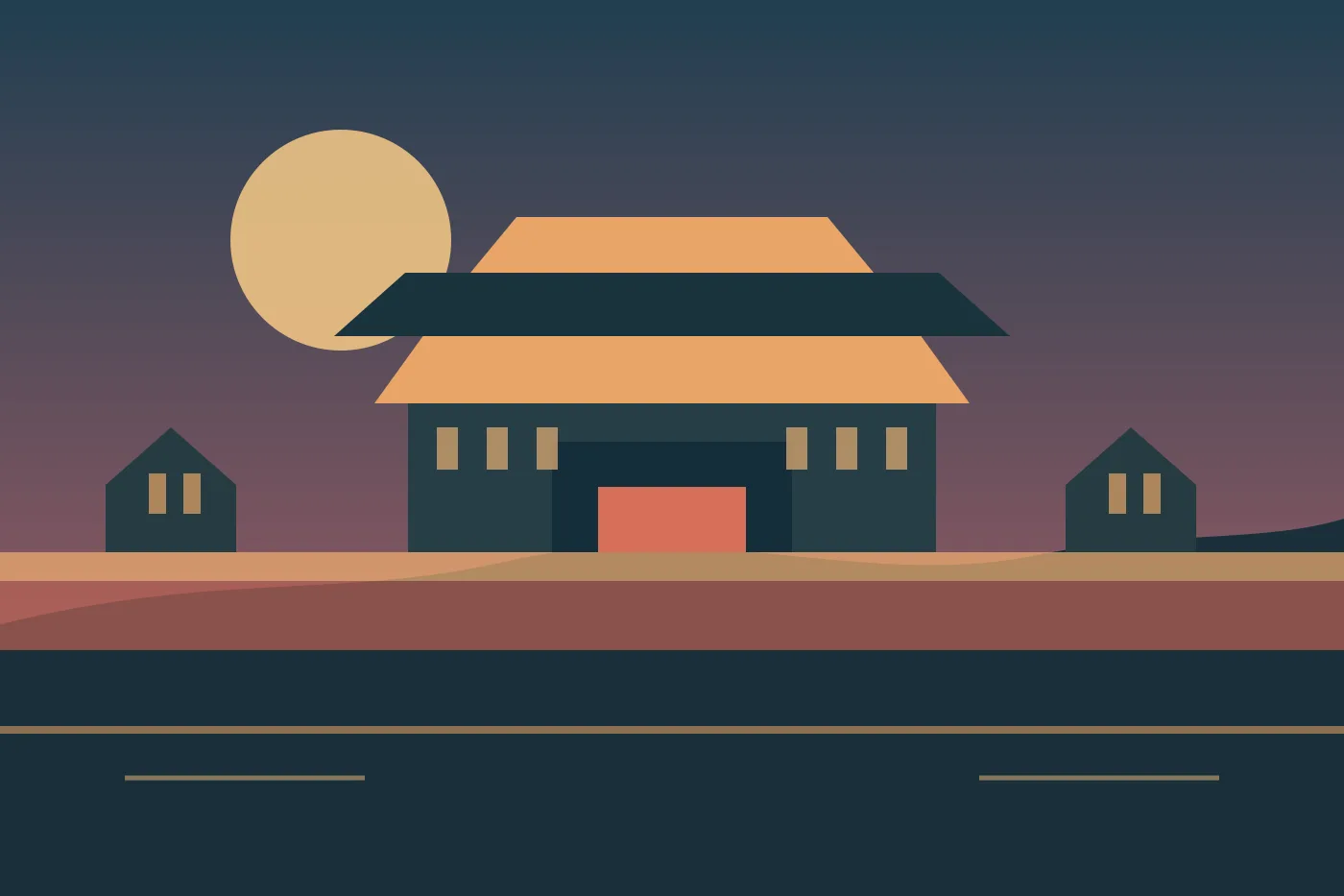 Editorial illustration of a Beijing imperial gate
